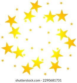 Cute bright yellow stars form a circular kaleidoscope