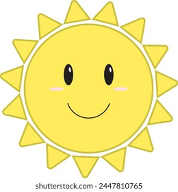 Cute bright yellow sun light