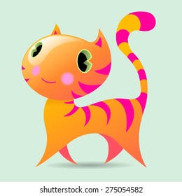 cute brightly colored cat