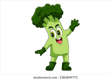 Cute Broccoli Cartoon Character Design