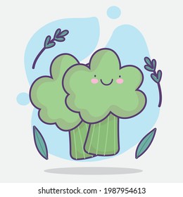 cute broccoli cartoon funny design