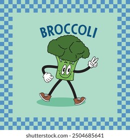 Cute Broccoli Cartoon Vector Icon flat Illustration Food Nature