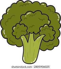 cute Broccoli Cartoon Vegetable Illustration	