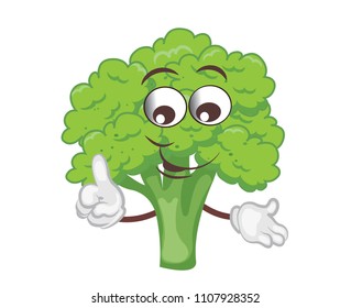 cute broccoli character. cartoon vector illustration