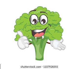 cute broccoli character. cartoon vector illustration