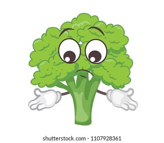cute broccoli character. cartoon vector illustration