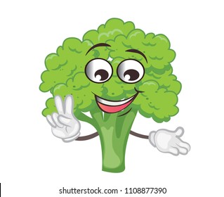 cute broccoli character. cartoon vector illustration