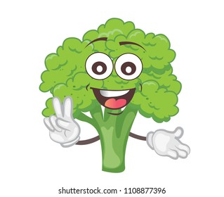 cute broccoli character. cartoon vector illustration