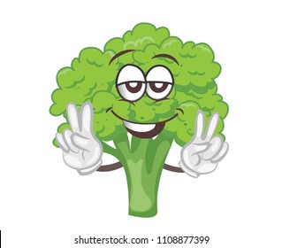 cute broccoli  character. cartoon vector illustration