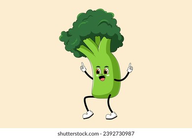 Cute Broccoli Character Design Illustration
