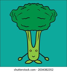 cute broccoli character mascot, editable vector file for your brand, logo, icon, or all of your graphic needs.