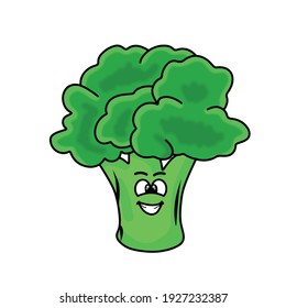 Cute broccoli character vector template design illustration
