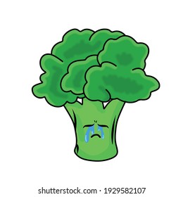 Cute broccoli character vector template design illustration