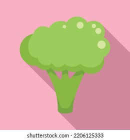 Cute broccoli icon flat vector. Vegetable cabbage. Sweet salad