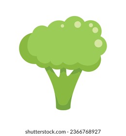 Cute broccoli icon flat vector. Vegetable cabbage. Sweet salad isolated