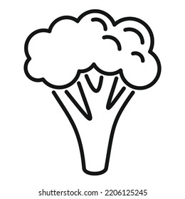 Cute broccoli icon outline vector. Vegetable cabbage. Sweet salad