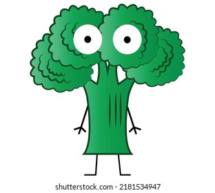 brócoli lindo. Diseño de iconos de ilustración de carácter de dibujos animados. Aislado sobre un fondo blanco