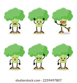 cute broccoli vegetable cartoon character vector icon illustration food nature icon concept isolated premium flat for kid isolated nutrition packaged