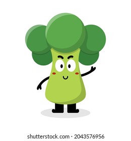 cute broccoli vegetable character vector illustration design