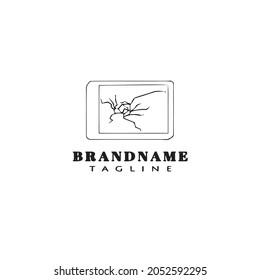 cute broken smart phone logo design template icon modern vector illustration