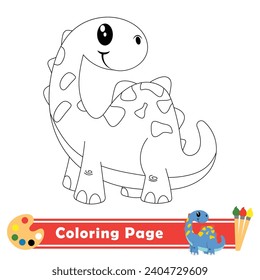 Cute Brontosaurus Dinosaur coloring book
