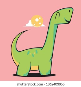 cute brontosaurus in isolated background