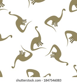 Cute brontosaurus on a white background. Beautiful predators in a flat style. Cartoon animals reptiles for web pages.
Stock vector illustration for decor, design, textile baby,
wallpaper
