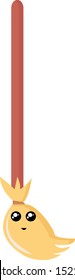 Cute broom, illustration, vector on white background.