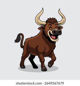 Mascote animal extinto de Auroques em Vetor Ilustração de Desenho Animado