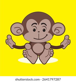 cute brown baby monkey with sweet smile