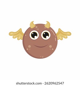 CUTE BROWN BALL PLUFFY MONSTER VECTOR 2.