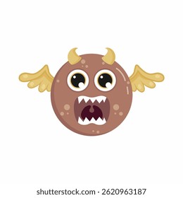 CUTE BROWN BALL PLUFFY MONSTER VECTOR 6