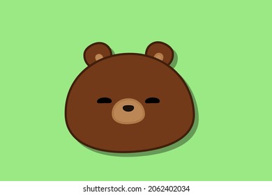 Cute Brown Bear Animal Face Vector Collection
