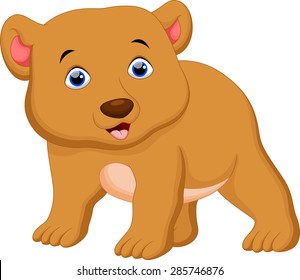 Cute Brown Bear Cartoon Stock Vector (Royalty Free) 285746876 ...