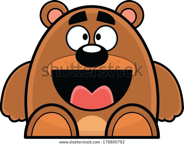 Cute Brown Bear Cartoon Big Smile Stock Vector Royalty Free 178800782