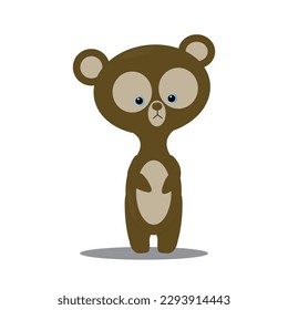 Un oso bebé inocente. Ilustración vectorial para ducha de bebé, tarjeta de saludo, invitación a fiesta, ropa de moda estampada de camisetas.
