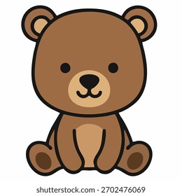 Vetor de Desenho Animado de Urso Marrom Bonito