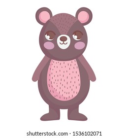 cute brown bear character cartoon vector illustration