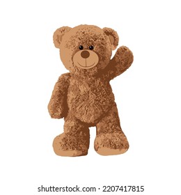 Cute brown bear doll vector illustration. Funny bear. - Shutterstock ID 2207417815