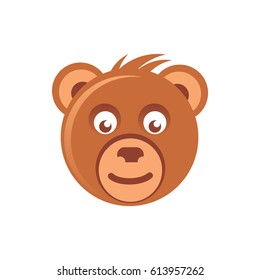Cute brown bear head