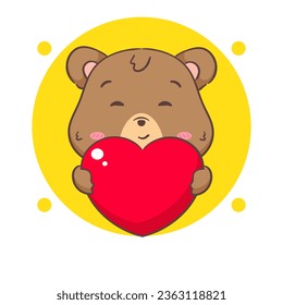 Pixel Art Illustration Bear Head Love Stock Vector (Royalty Free