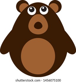 Oso marrón, ilustración, vector sobre fondo blanco.