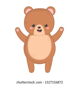 cute brown bear on white background vector illustration