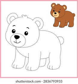 Cute brown bear trace