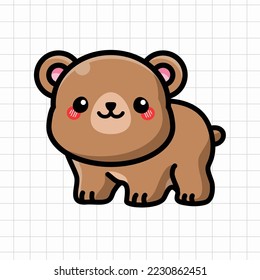 Cute Brown Bear Vector Illustration