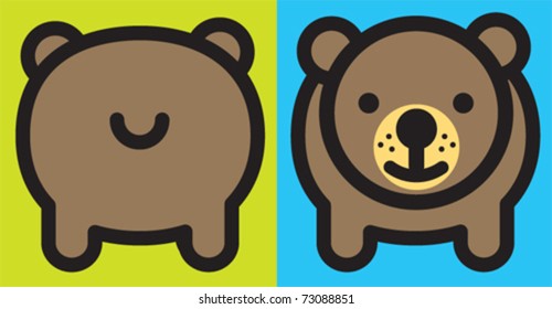 Cute Brown Bear-Front and Back