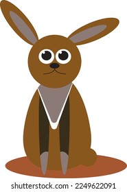 Cute brown bunny. Vector file for designs.