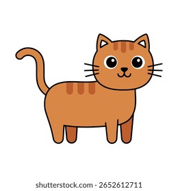 Ilustração de gato de desenhos animados castanho bonito