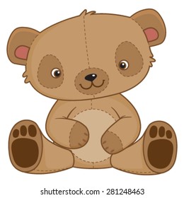 Cute brown cartoon teddy bear