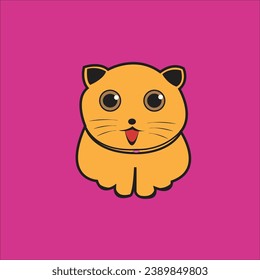 cute brown cat animal vector design